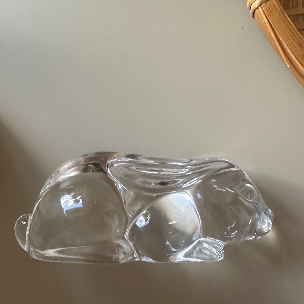 VTG Princess House Pets Bunny Rabbit Laying Down Lead Crystal Clear Glass Figure - Picture 5 of 9